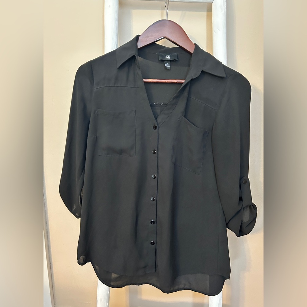 Black Button-Up Blouse
